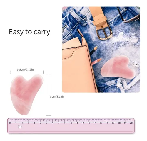 Herramienta De Masaje Gua Sha Flagest Rose Quartz Para Raspa