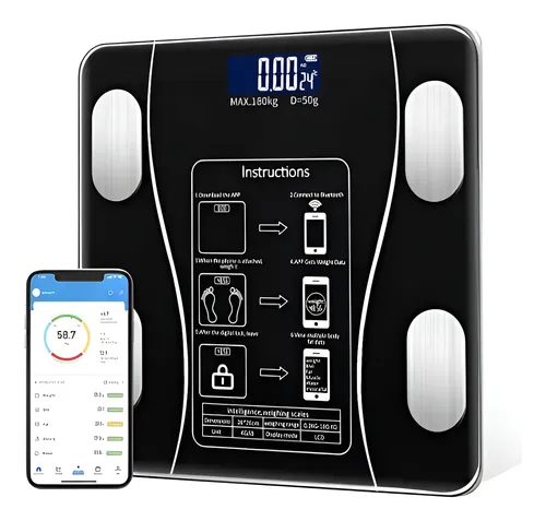 Balanza De Baño Digital Inteligente Bluetooth 180kg Negro