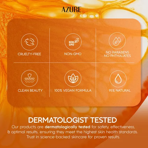 Sérum Azure De Vitamina C Con Ácido Hialurónico, 1.69 Onzas  Seca Día/noche