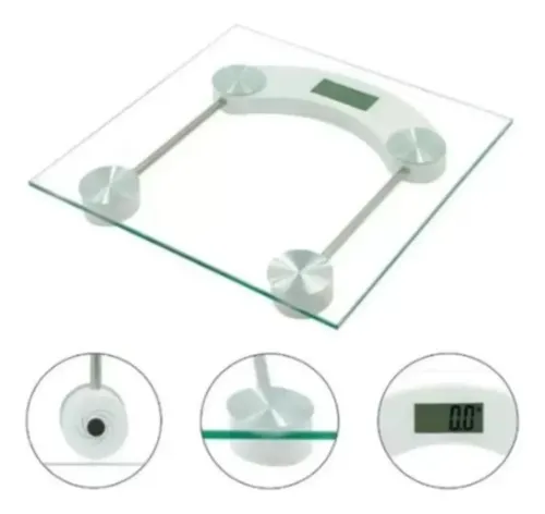 Balanza Digital Vidrio Transparente 180kg para Baño con Pantalla