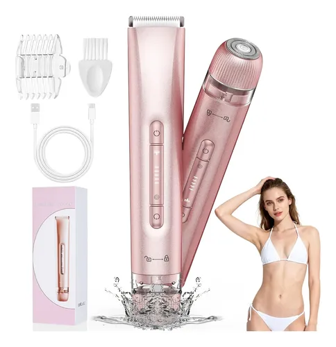 Recortadora Bikini 2 En 1 Doble Cabezal 400mah Dorado