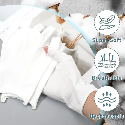 Guantes Sin Dedos Blancos De Algodón Para Manos Secas