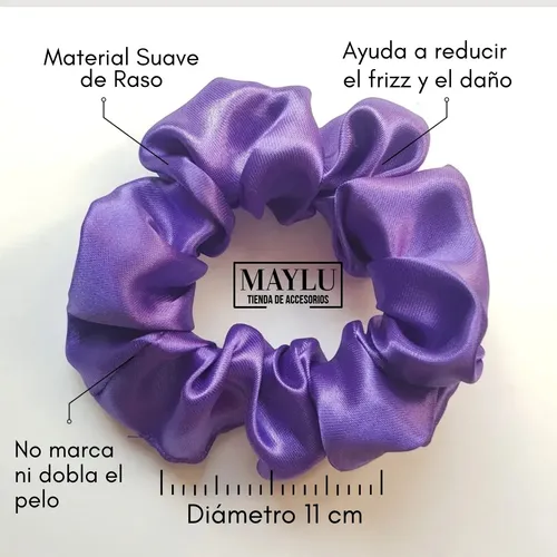 Scrunchies, Colitas De Pelo De Raso Antifrizz. Violeta