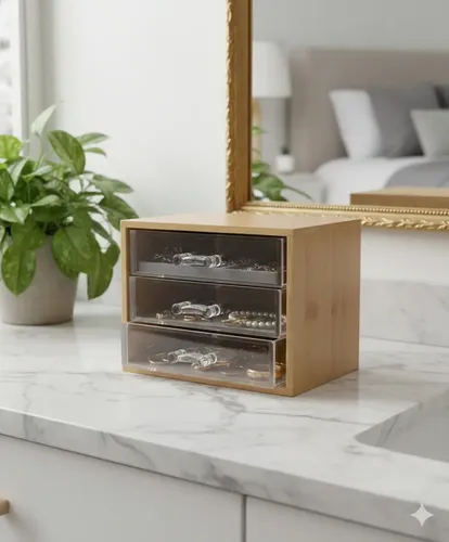 Organizador Acrilico Multiuso Bamboo Maquillaje Accesorios Estetico Pinterest Escritorio