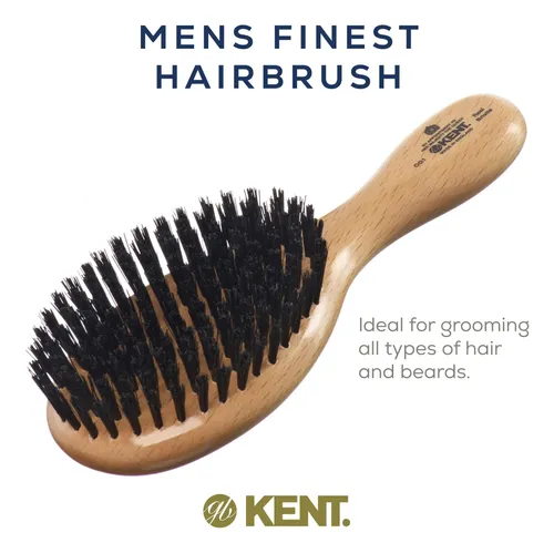 Cepillo Para Cabello Y Barba Kent Og1 De Cerdas De Jabalí