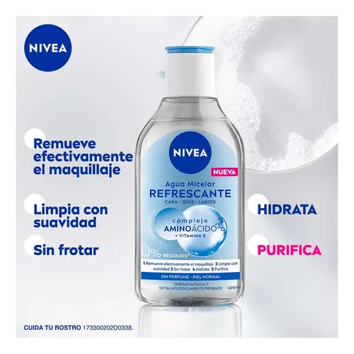 Nivea Agua Micelar Refrescante Cara-ojos-labios 400ml