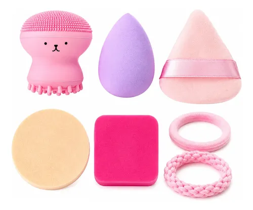 Set Esponjas Maquillaje Beauty Kit 7 Piezas Multiuso Facial