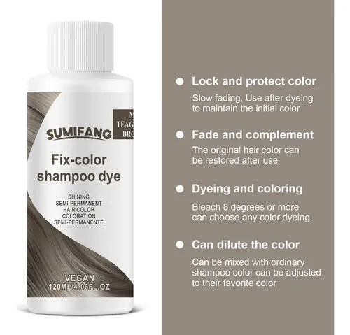 Shampoo Tintura Semipermanente Sumifang 120ml Milk Tea Gray Brown