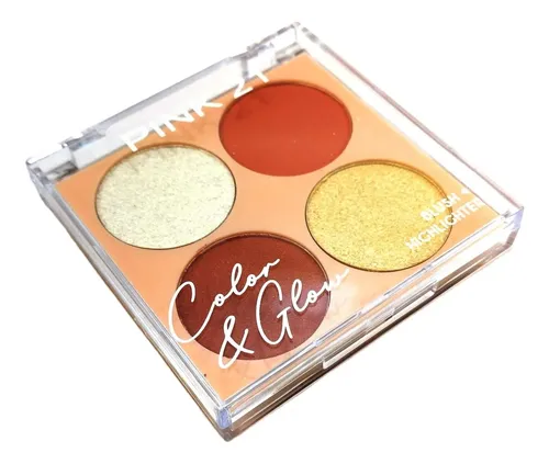 Paleta Iluminador + Rubor Polvo Pink 21 Color & Glow 4 Tonos