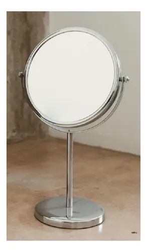 Espejo De Mesa Cromado Con Aumento Grande Zoom X5