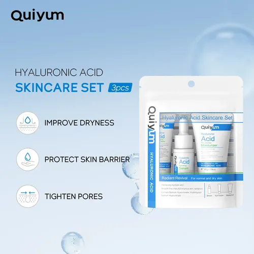 Kit Facial Hidratante Quiyum: Serum + Crema + Ojos 3pzs