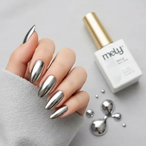 Esmalte Semipermanente Metal Mirror Silver Mely Uv/led 12ml
