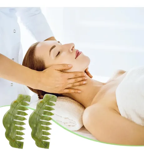 Juego De Peines Jade Gua Sha, Paquete De 2