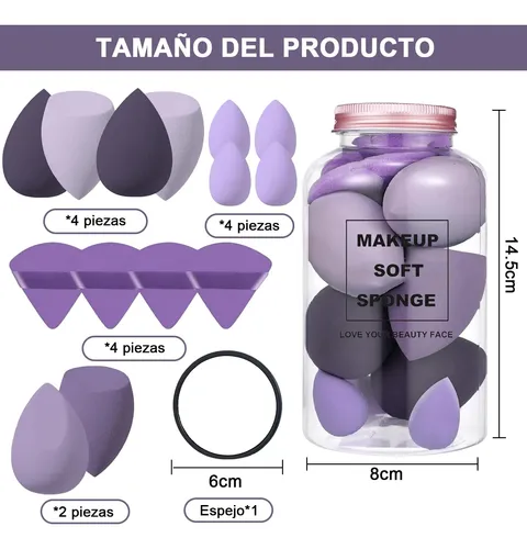 Esponja De Maquillaje Multifuncional 3 En 1, Esponja