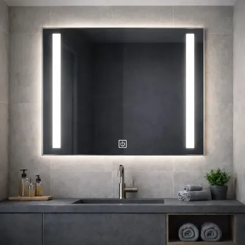 Espejo Rectangular Luz Led Tactil Baño 80×60 Dimerizable