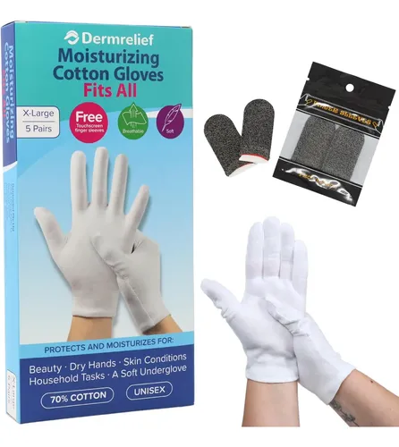 Guantes De Algodón Grandes Para Eczema Y Dermatitis 5 Pares