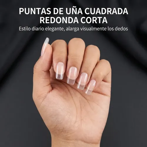 Tips Uñas Postizas Cuadrado Mate 120 Tips X2 Cajas