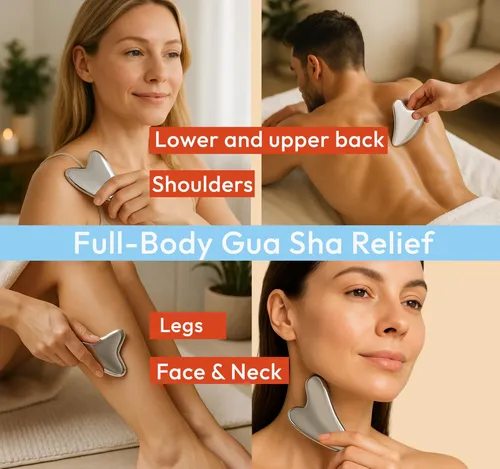 Gua Sha Dosensepro Acero Inoxidable Para Rostro Plata