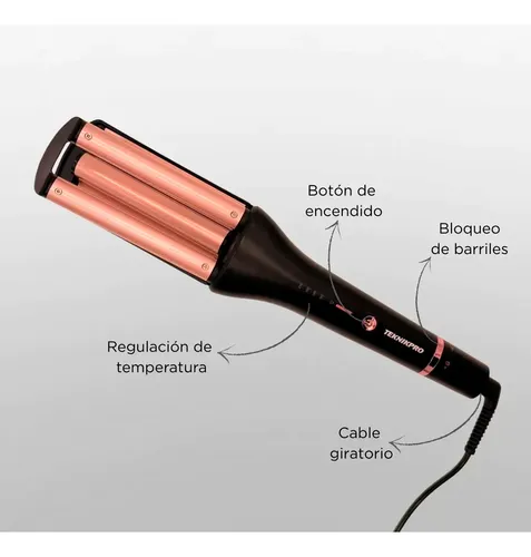 Rizador Profesional De 3 Cilindros Teknikpro Mega Waver