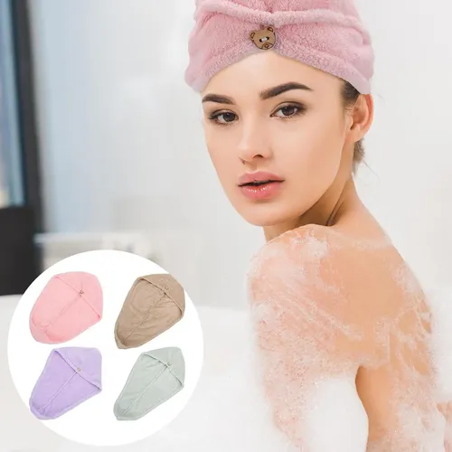 4piezas Microfibra Secado Del Cabello Toallas