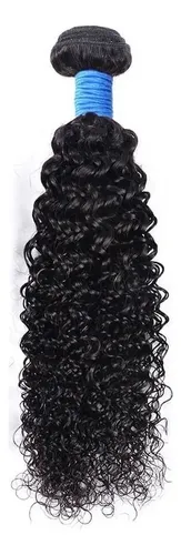 – Cabello Humano Rizado Remy Negro De 100 G Y 40 Cm