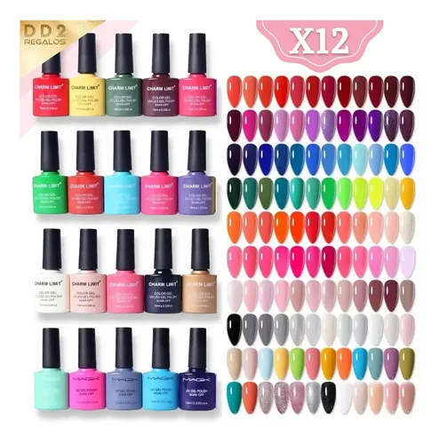 Kit De 12 Esmaltes Semipermanent Top,base,primer,removedor