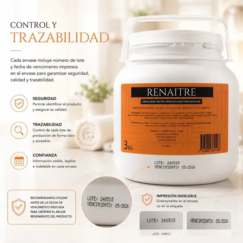 Crema Base X3kg Neutra Hidrosoluble Hidratante Spa Masajes