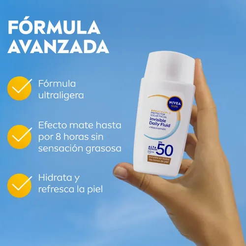 Protector Solar Facial Nivea Sun Invisible Daily Fluid Fps50