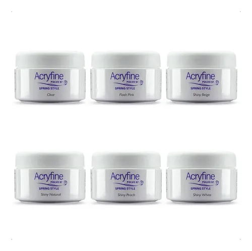Acryfine Kit 6u Acrílico Polvo 57 Spring Style 30g