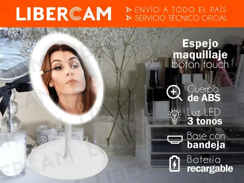Espejo Doble Aumento 360° Luz Led  Maquillaje Carga Usb