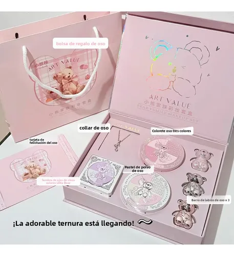 Ry. Set De Maquillaje Rosa Con Cadena, Caja Regalo, /cj