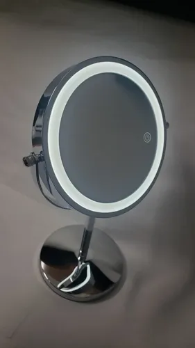 Espejo De Pie Iluminación Led Aumento 10x 1x Reversible 360