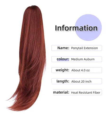Extensión De Cola De Caballo Shulashop Cabello Sintético Aub