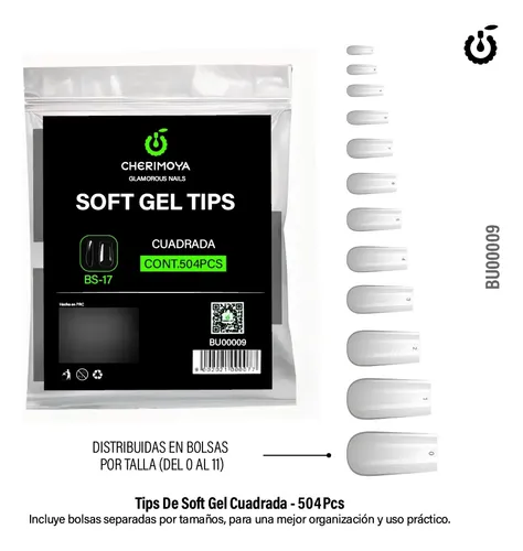 Tips Soft Gel Cherimoya Bolsa 504 Un.