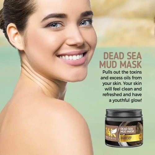 Mascarilla De Arcilla Dead Sea 24k Orgánica 8.8 Oz Con