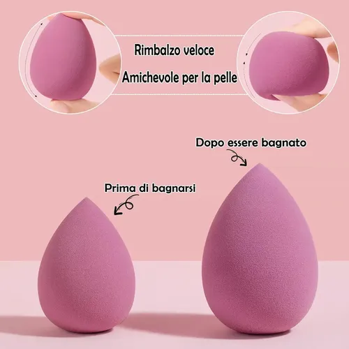 8 Esponjas Maquillaje Huevo Lavables Rosa Mediana Rosa Mediana