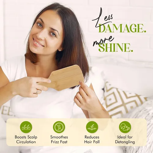 Cepillo De Bambú Natural Para El Crecimiento Del Cabello