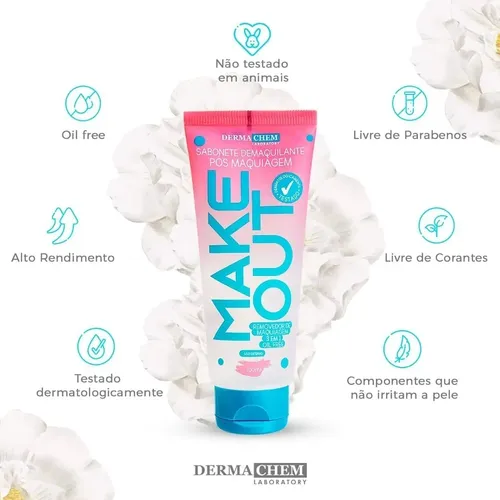 Sabonete Demaquilante Pós Maquiagem Makeout 3 Em 1 Dermachem