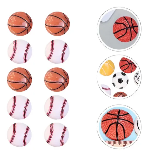 Pegatinas Para Uñas Con Forma De Bola Plana, 30 Unidades Basketball And Baseball