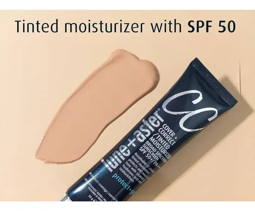 Crema Cc Spf50 Lune+aster Porcelana 1.0, Cobertura Media
