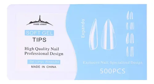 Tips Soft Gel / Pess On Nails Paris Night Set Largo 500pcs