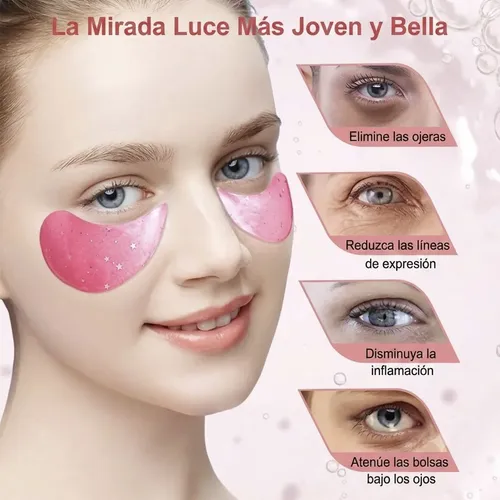 Parches Ojos Gel Rosas Damasco Colágeno 30 Pares Reafirmante