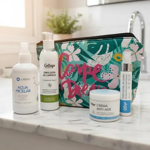 Kit Facial Antiage Agua Micelar Limpieza Crema Contorno Nece