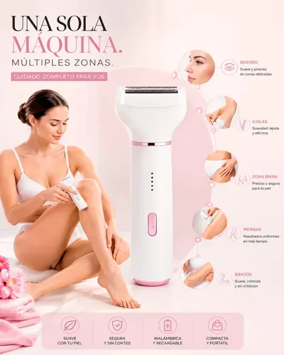 Depiladora Mujer 5 En 1 Fácil Uso Recargable Usb Cabezales