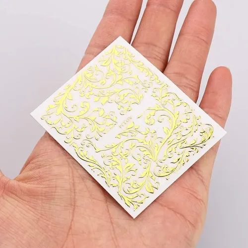 Juego De 20 Pegatinas Para Uñas, Lámina De Purpurina Dorada