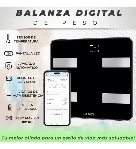 Balanza Digital Baño Inteligente Bluetooth Personal Corporal