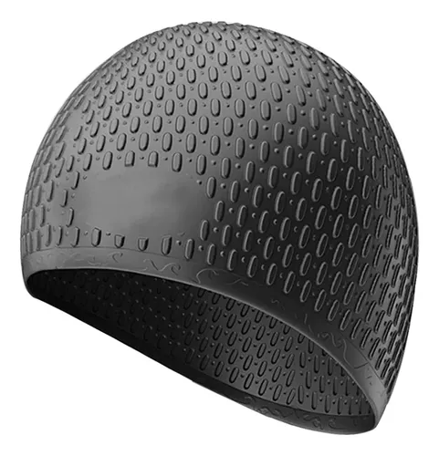 Gorro De Natación De Silicona Premium Para Hombres Y Negro