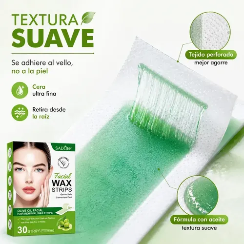30 Tiras De Depilación Para Depilación Facial, De Piernas Y