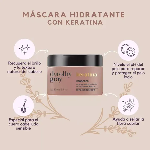 Baño De Crema Máscara Hipoalergenico Dorothy Gray Keratina Teñidos