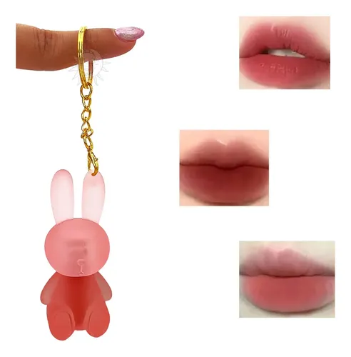 Labial Liquído Mate Terciopelo Bunny Llavero Gege Bear Kawai Color 01